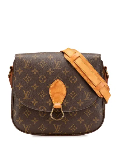 Pre-owned Louis Vuitton 2001 Monogram Saint Cloud Gm Crossbody Bag In Brown