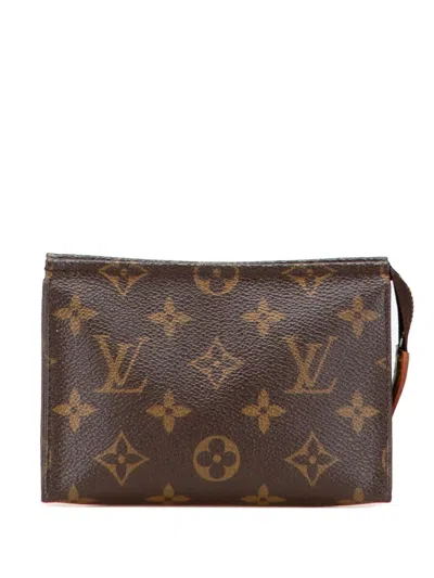 Pre-owned Louis Vuitton 2001 Monogram Toiletry 15 Pouch In Brown