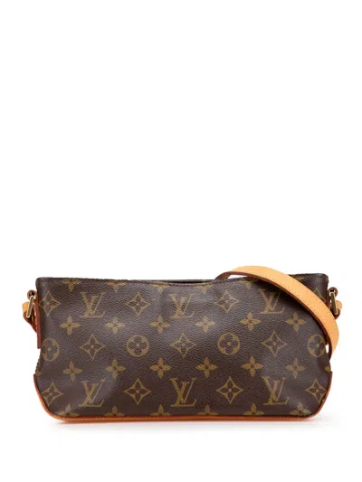Pre-owned Louis Vuitton 2001 Monogram Trotteur Crossbody Bag In Brown