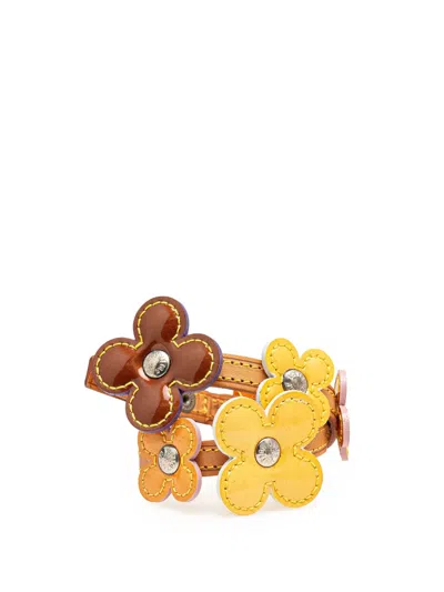 Pre-owned Louis Vuitton 2001 Monogram Vernis Lexington Fleurs Bracelet Costume Bracelet In Brown
