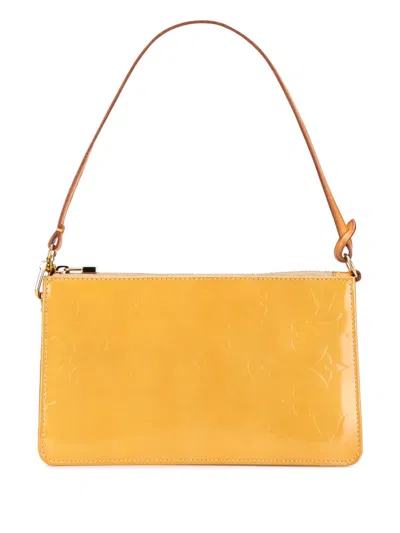 Pre-owned Louis Vuitton 2001 Monogram Vernis Pochette Lexington Shoulder Bag In Yellow
