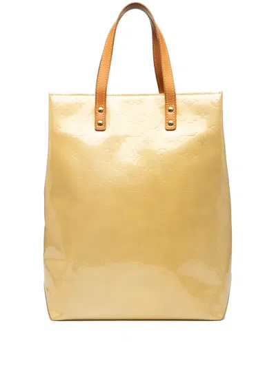 Pre-owned Louis Vuitton 2001 Monogram Vernis Reade Mm Tote Bag In Brown