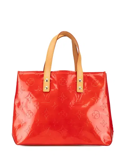 Pre-owned Louis Vuitton 2001 Monogram Vernis Reade Pm Handbag In Red