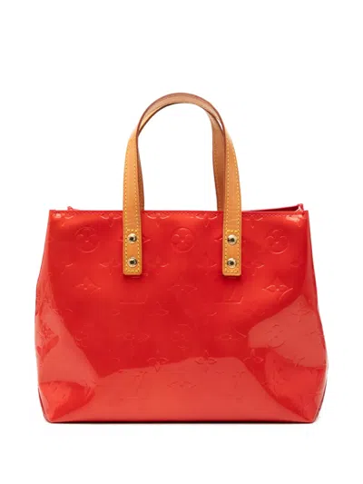 Pre-owned Louis Vuitton 2001 Monogram Vernis Reade Pm Handbag In Red