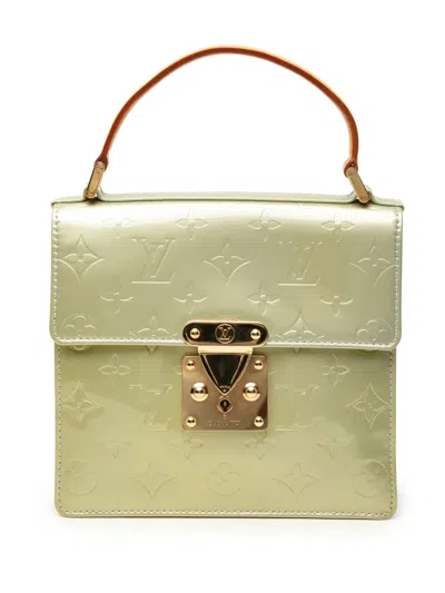 Pre-owned Louis Vuitton 2001 Monogram Vernis Spring Street Satchel In Yellow