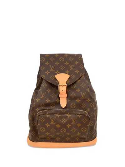 Pre-owned Louis Vuitton 2001 Montsouris Gm Backpack In Brown