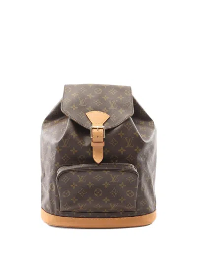 Pre-owned Louis Vuitton 2001 Montsouris Gm Monogram Backpack In Brown