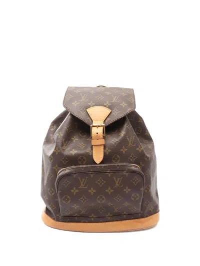 Pre-owned Louis Vuitton 2001 Montsouris Gm Monogram Backpack In Brown