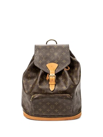 Pre-owned Louis Vuitton 2001 Montsouris Gm Monogram Backpack In Brown