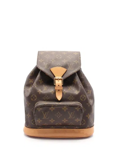 Pre-owned Louis Vuitton 2001 Montsouris Mm Backpack In 褐色