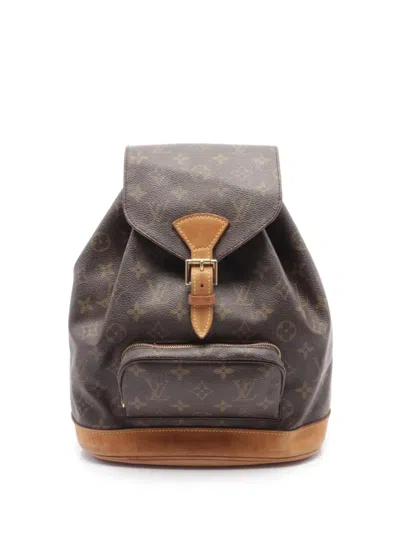 Pre-owned Louis Vuitton 2001 Montsouris Mm Backpack In Brown
