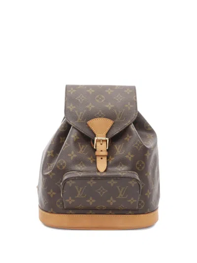 Pre-owned Louis Vuitton 2001 Montsouris Mm Backpack In Brown