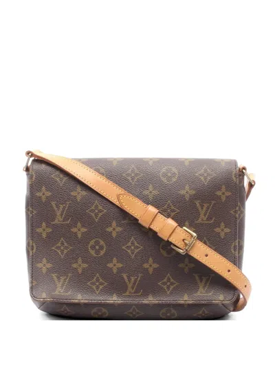Pre-owned Louis Vuitton 2001 Musette Tango Monogram Shoulder Bag In Brown