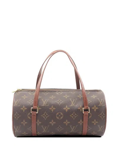 Pre-owned Louis Vuitton 2001 Papillon 26 Monogram Barrel Tote Bag In Brown