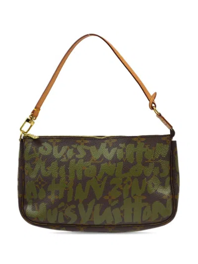 Pre-owned Louis Vuitton 2001 Pochette Accessoires Clutch Bag In Green