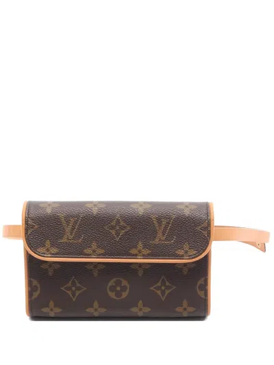 Pre-owned Louis Vuitton 2001 Pochette Florentine Bel Bag In Brown