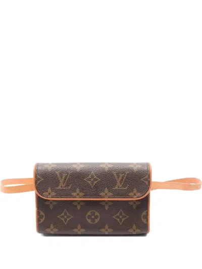 Pre-owned Louis Vuitton 2001 Pochette Florentine Monogram-canvas Belt Bag In Brown