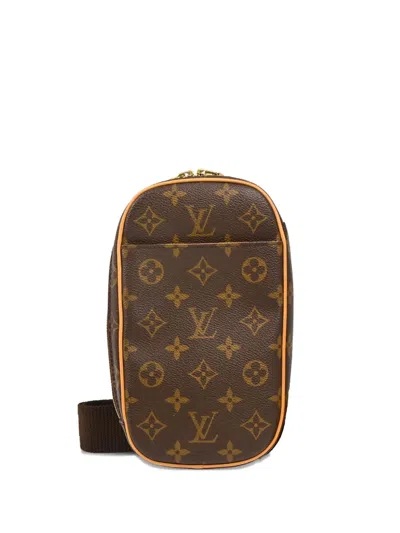 Pre-owned Louis Vuitton 2001 Pochette Gange Shoulder Bag In Brown