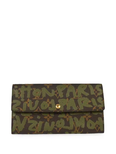 Pre-owned Louis Vuitton 2001 Portefeuille Sarah Wallet In 褐色