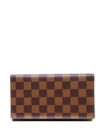 Pre-owned Louis Vuitton 2001 Portefeuille Wallet In Brown