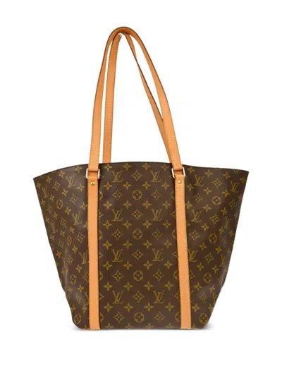 Pre-owned Louis Vuitton 2001 Sac Shopping Tote Bag In Brown