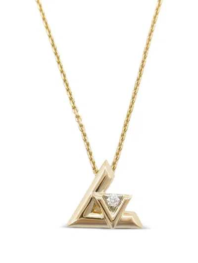 Pre-owned Louis Vuitton 2002 18k Rose Gold Lv Volt One Diamond Necklace
