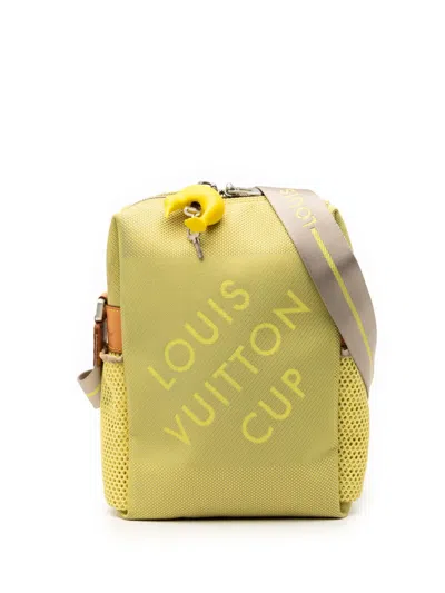 Pre-owned Louis Vuitton 2002 2003 Damier Geant Weatherly Americas Cup Crossbody Bag In Green