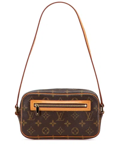 Pre-owned Louis Vuitton 2002-2008 Monogram Pochette Cite Shoulder Bag In Brown