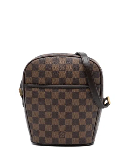 Pre-owned Louis Vuitton 2002-2010 Damier Ebene Ipanema Pm Crossbody Bag In Brown
