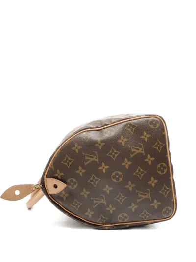 Pre-owned Louis Vuitton 2002 35 Speedy Monogram Tote Bag In Brown