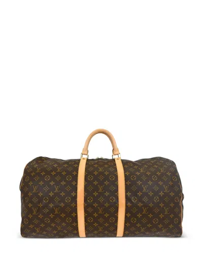 Pre-owned Louis Vuitton 2002 60 Keepall Duffle Bag In Brown