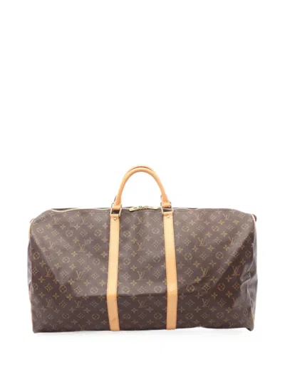 Pre-owned Louis Vuitton 2002 60 Keepall Tote Bag In Brown