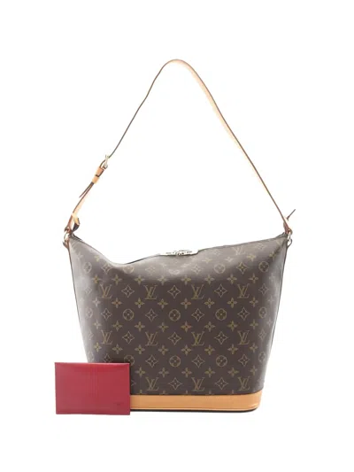 Pre-owned Louis Vuitton 2002 Amfar Three Vanity Star Monogram Shoulder Bag In Brown