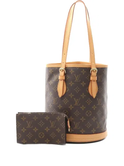 Pre-owned Louis Vuitton 2002 Bucket Pm Handbag In Brown