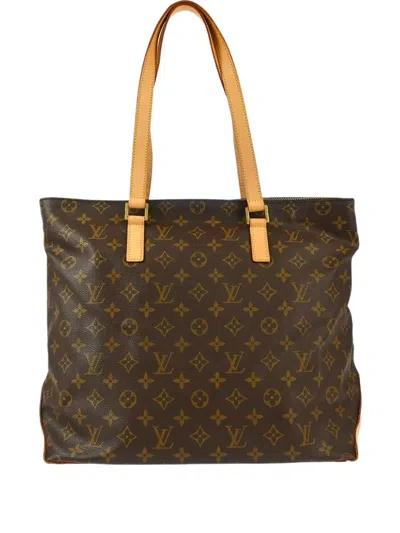 Pre-owned Louis Vuitton 2002 Cabas Mezzo Tote Bag In Brown