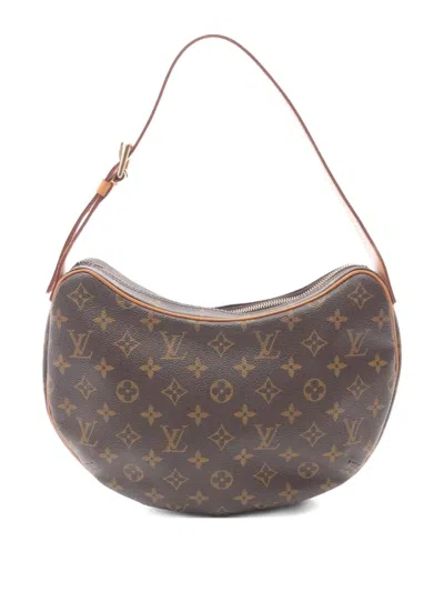Pre-owned Louis Vuitton 2002 Croissant Mm Monogram Shoulder Bag In Brown