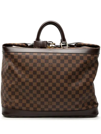 Pre-owned Louis Vuitton 2002 Damier Ebene Grimaud Travel Bag In Brown