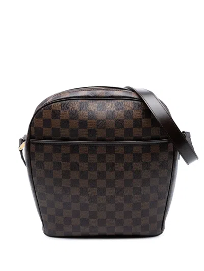 Pre-owned Louis Vuitton 2002 Damier Ebene Ipanema Gm Shoulder Bag In Brown