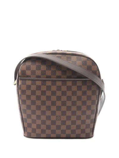 Pre-owned Louis Vuitton 2002 Damier Ebene Ipanema Gm Shoulder Bag In Brown