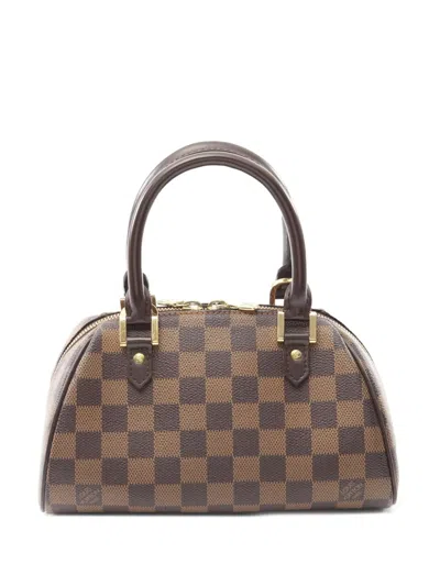 Pre-owned Louis Vuitton 2002 Damier Ebene Mini Ribera Handbag In Brown