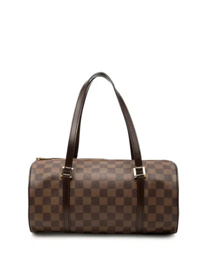 Pre-owned Louis Vuitton 2002 Damier Ebene Papillon 30 Handbag In Brown