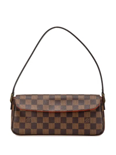 Pre-owned Louis Vuitton 2002 Damier Ebene Recoleta Shoulder Bag In Brown