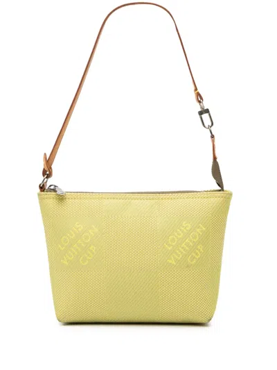 Pre-owned Louis Vuitton 2002 Damier Geant Lv Cup Volunteer Pochette Shoulder Bag In Green