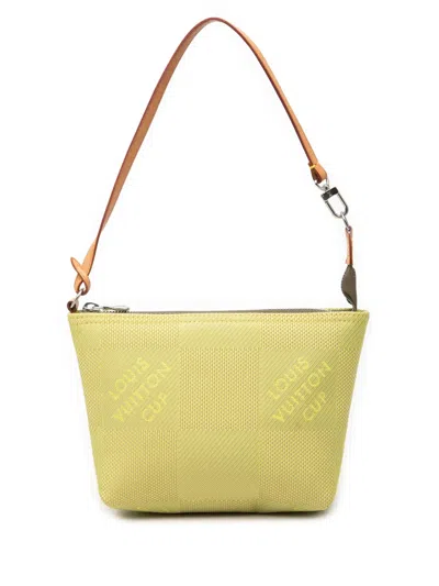 Pre-owned Louis Vuitton 2002 Damier Geant Lv Cup Volunteer Pochette Shoulder Bag In Green