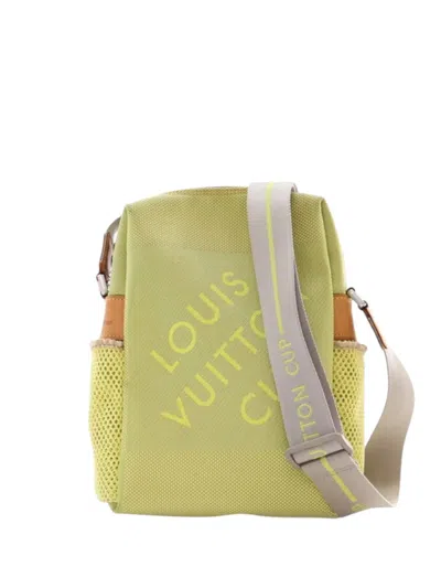 Pre-owned Louis Vuitton 2002 Damier Geant Lv Cup Weatherly Crossbody Bag In Green