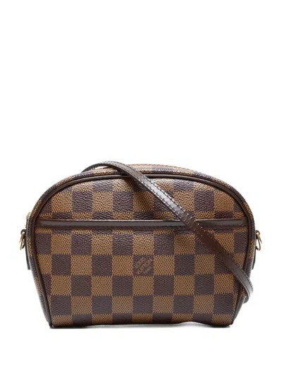 Pre-owned Louis Vuitton 2002 Damier Pochette Ipanema Cross Body Bag In Brown
