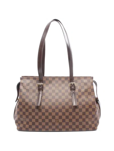 Pre-owned Louis Vuitton 2002 Ddamier Ebène Canvas Tote Bag In Brown