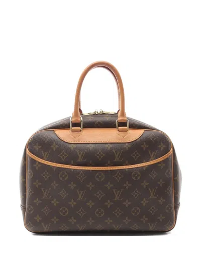 Pre-owned Louis Vuitton 2002 Deauville Bowling Monogram Vanity Bag In Brown