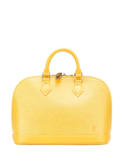 Pre-owned Louis Vuitton 2002 Epi Alma Pm Handbag In Yellow