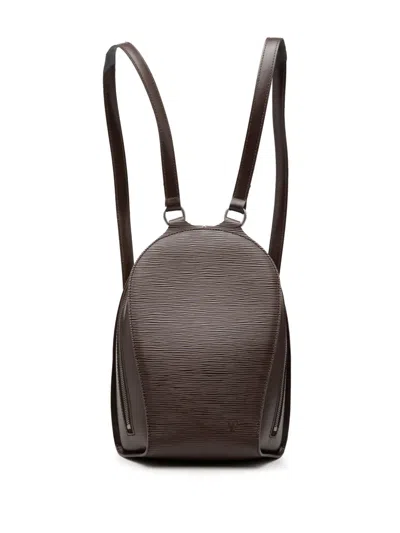 Pre-owned Louis Vuitton 2002 Epi Mabillon Backpack In Brown
